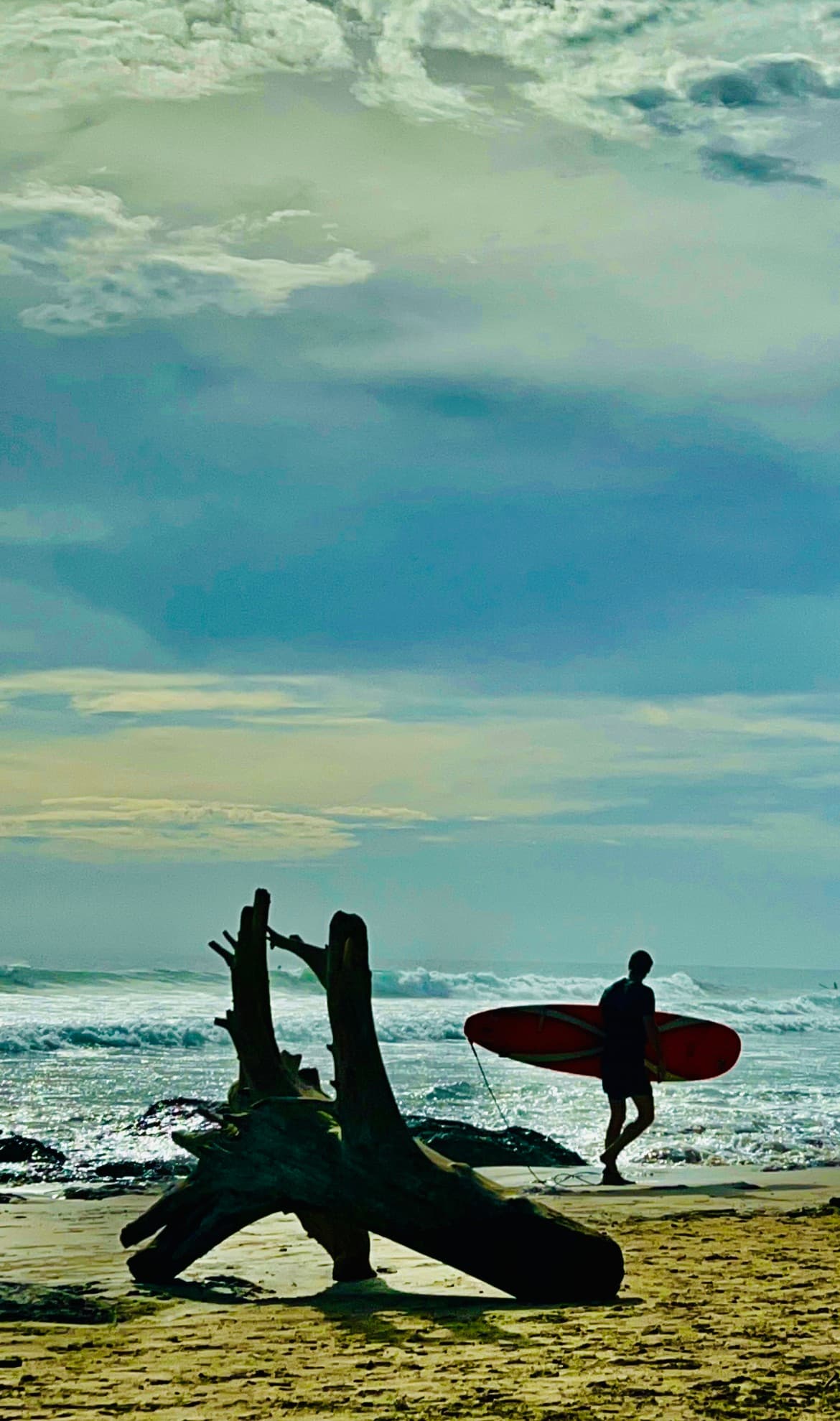 Surfing in Playa Avellanas, Costa Rica, circa 2022